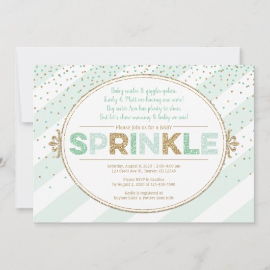 Neutraal baby sprinkhaanbruin groengoud kaart (Voorkant)