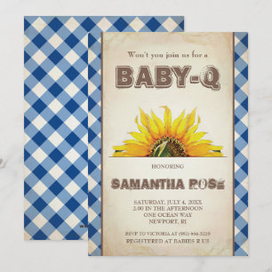 Neutraal BabyQ-Baby shower, BBQ-Baby nodigt uit Kaart