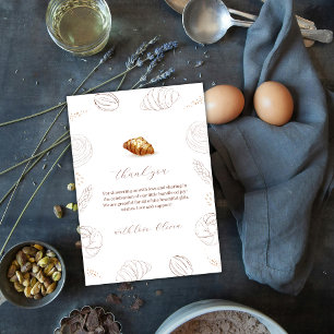 Neutraal bakkerij gebak in de oven Baby shower Bedankkaart