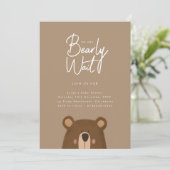 Neutraal Beer Baby shower partij uitnodiging (Staand voorkant)