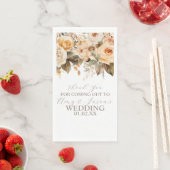 Neutraal Beige Bloemrijke Botanische Bruiloft Brui Servet (Insitu)