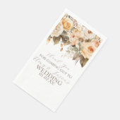 Neutraal Beige Bloemrijke Botanische Bruiloft Brui Servet (Hoek)