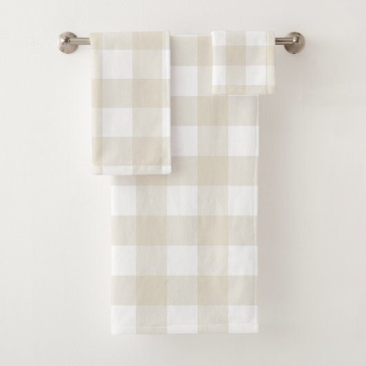 Neutraal Beige Buffalo Controleer Pset Rustige Far Bad Handdoek (Insitu)