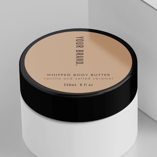 Neutraal Beige Eenvoudige Product Verpakking Potde Ronde Sticker