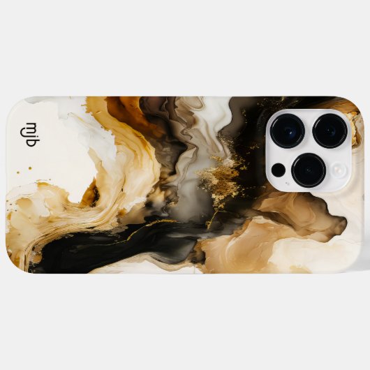 Neutraal Beige en Gold Abstract Inkwash Case-Mate iPhone Case (Achterkant (horizontaal))