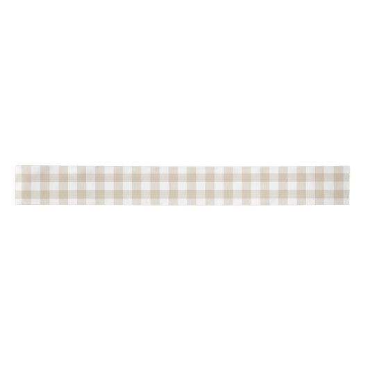 Neutraal Beige Gingham Check Pset Patroon Lint (Voorkant)