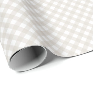 Neutraal beige gingham eenvoudige plaid controles cadeaupapier