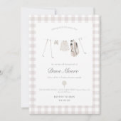 Neutraal beige Golf baby shower Uitnodiging (Voorkant)