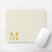 Neutraal beige goud monogram muismat (Met muis)