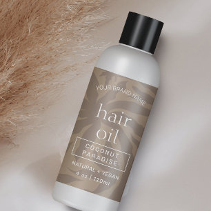 Neutraal Beige Modern 4 OZ Cosmetische Fles Label