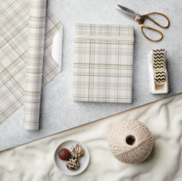 Neutraal Beige Plaid Gift Wrap | Moderne minimalis Cadeaupapier