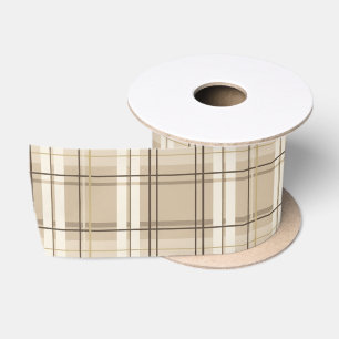 Neutraal Beige Schotlandse ruit Tartan Lint