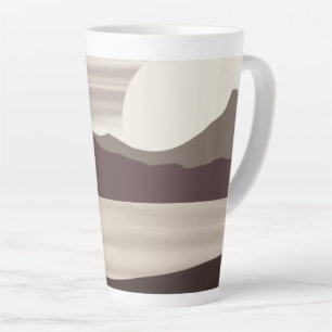 Neutraal bergmeer landschap- latte mok