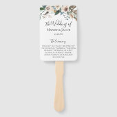 Neutraal bloemboeket bruiloft programma fans handwaaier (Voorkant)