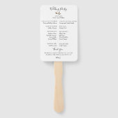 Neutraal bloemboeket bruiloft programma fans handwaaier (Achterkant)