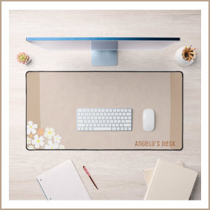 Neutraal Blozend Beige Rand op gevlekt Bord Tan Bureaumat