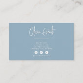 Neutraal Blue Ocean Minimalist Boho Chic Modern Visitekaartje (Achterkant)