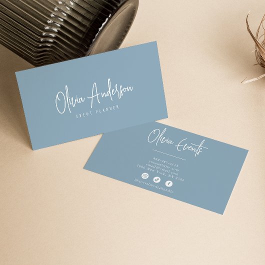 Neutraal Blue Ocean Minimalist Boho Chic Modern Visitekaartje