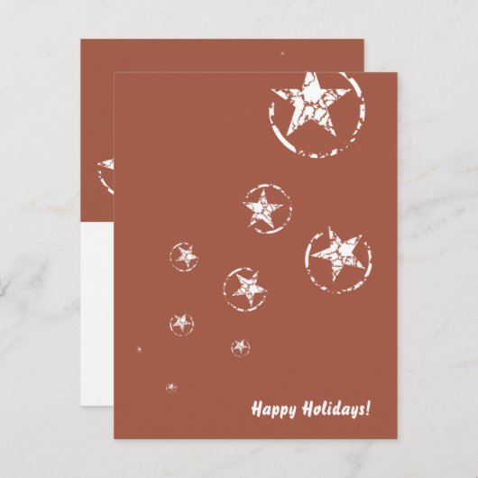 Neutraal Brick Jagged Circle Stars Feestdagenkaart (Voorkant / Achterkant)