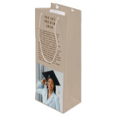 Neutraal bruin Melanin Foto Afstuderen Gift Wijn Cadeautas (Achterkant Gekanteld)