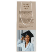 Neutraal bruin Melanin Foto Afstuderen Gift Wijn Cadeautas (Achterkant)