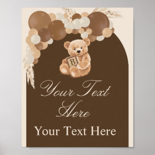 Neutraal Bruine Pampas Teddybeer Uithangbord Poster