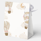 Neutraal Elegant Boho Hete Luchtballon Baby shower Bedankdoosjes (Achterkant)