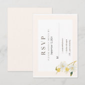 Neutraal Elegant Floral Wedding RSVP (Voorkant / Achterkant)