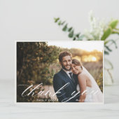 Neutraal Elegant Fotohuwelijk Bedankkaart (Staand voorkant)