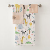 Neutraal en Cute Oerwoud Safari Dieren Zebra Kinde Bad Handdoek (Insitu)