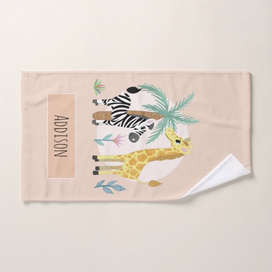 Neutraal en Cute Oerwoud Safari Dieren Zebra Kinde Bad Handdoek (Handdoek)