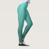 Neutraal en effen gradiënt Blauwgroen Leggings (Rechts)