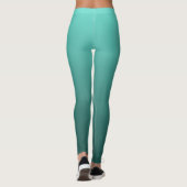 Neutraal en effen gradiënt Blauwgroen Leggings (Achterkant)