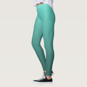 Neutraal en effen gradiënt Blauwgroen Leggings (Links)