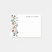 Neutraal en met de hand getekende bloemen post-it® notes (Voorkant)