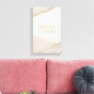 Neutraal esthetisch canvas – rustige luxe wooninri afdruk