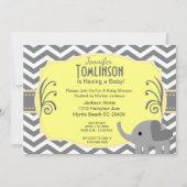 Neutraal Geel en Geel Baby shower Uitnodiging (Voorkant)