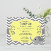 Neutraal Geel en Geel Baby shower Uitnodiging (Staand voorkant)