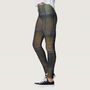 Neutraal gekleurd blok corduroy-look leggings