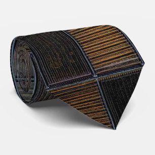 Neutraal gekleurd blok corduroy-look stropdas