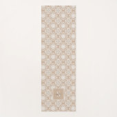Neutraal geometrisch batikpatroon monogram yogamat (Voorkant)