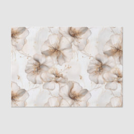 Neutraal getinte bloemen decoupage weefsel papier