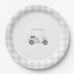 Neutraal golf baby shower bord