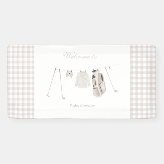 Neutraal golf baby shower spandoek (Horizontaal)