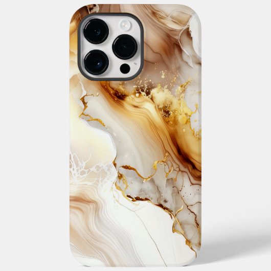 Neutraal goud- en beige marmer-inkpatroon Case-Mate iPhone case (Achterkant)
