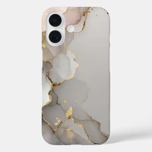 Neutraal & Goud Marmer  Case-Mate iPhone Case (Achterkant)