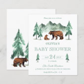 Neutraal Green Forest Beer Baby shower Invitation (Voorkant / Achterkant)