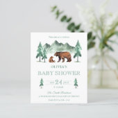 Neutraal Green Forest Beer Baby shower Invitation (Staand voorkant)