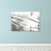 Neutraal Greige Minimalist Nordic Abstract Canvas Afdruk (Insitu (Houten vloer))