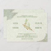 Neutraal groen rustiek verlovingsfeest kaart (Voorkant / Achterkant)
